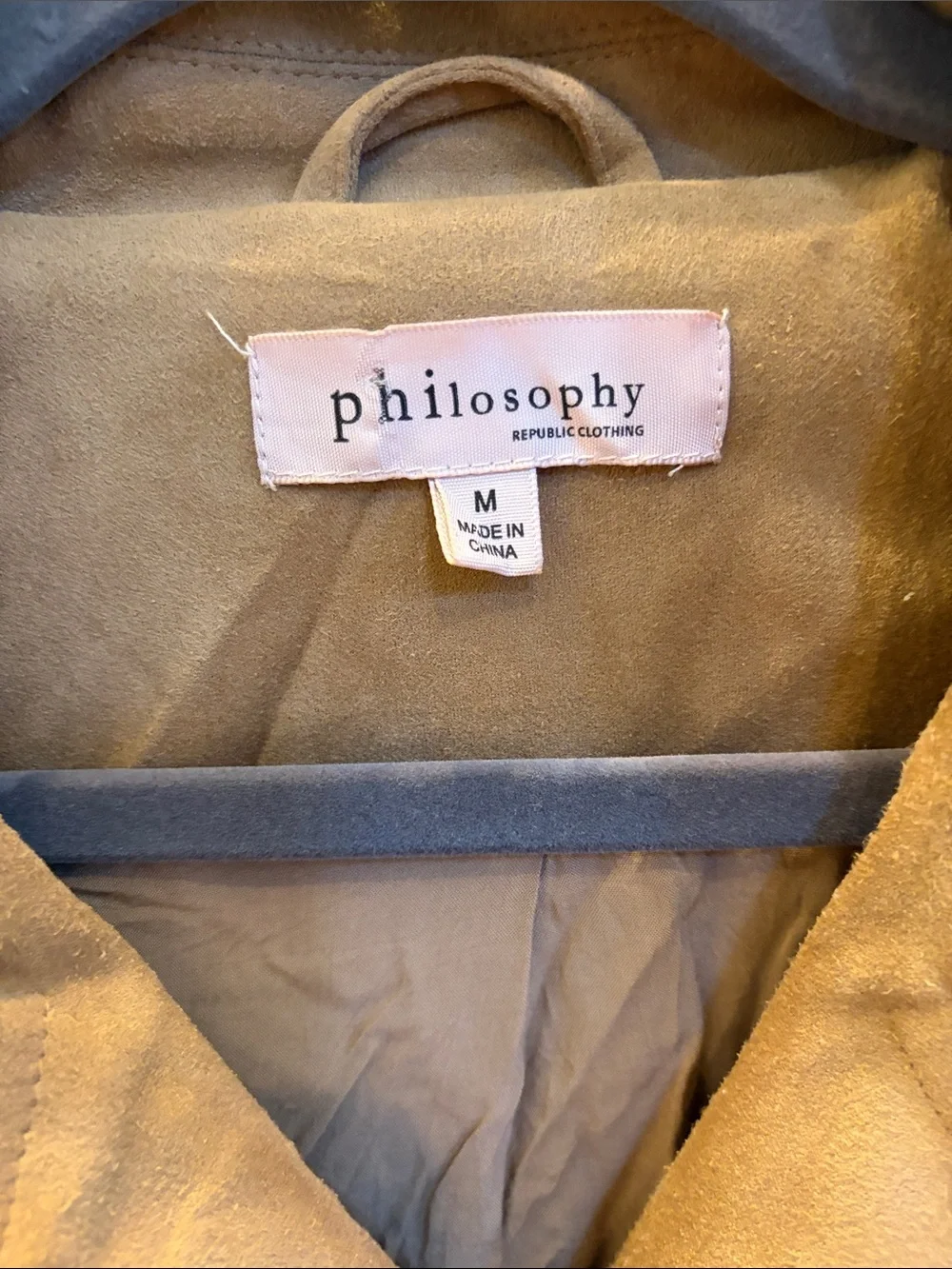 Philosophy Camel Suede Moto Jacket